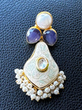 Meenakari design Kundan and stone long danglers