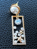 Pearls & crystal style Rectangular danglers