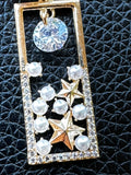 Pearls & crystal style Rectangular danglers