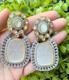 White moonstone Long danglers