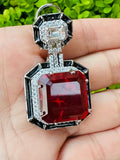 Ruby stone Victorian Danglers with American diamonds