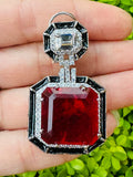 Ruby stone Victorian Danglers with American diamonds