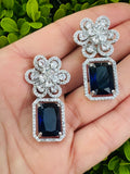 Sapphire floral earrings