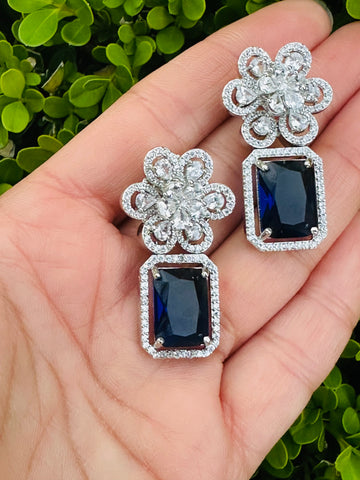 Sapphire floral earrings