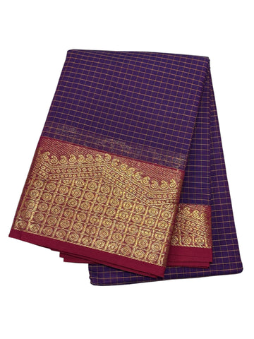 DEEP LAVENDER WITH CRIMSON Cotton Saree