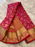 Magenta & gold Banarasi wedding  Saree