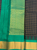 Black & Green TEMPLE weave silk saree