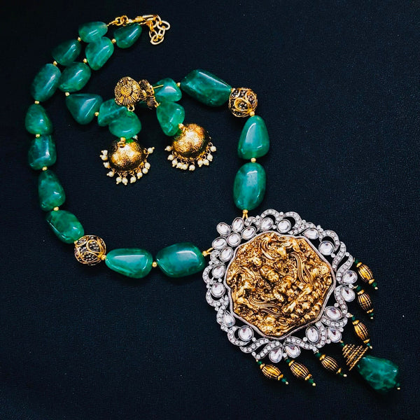 EMERALD green TEMPLE set