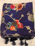 Chiniya silk Saree in bright floral woven pattern