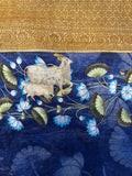 Digital print linen cotton Saree with cow & calf design