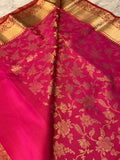 Magenta & gold Banarasi wedding  Saree