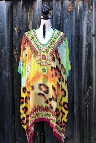 FLAMBOYANT LIME, Short Kaftan ✈️FREE shipping in Australia