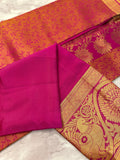 Gold and magenta dual tone silk Saree