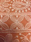 Peach bird thread embroidered Saree