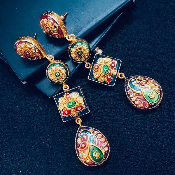 TANJORE hand painted LONG danglers