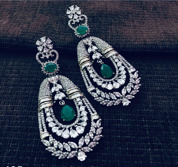 EMERALD Designer Danglers with floral top