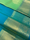 Sea green peacock blue dual tone silk Saree