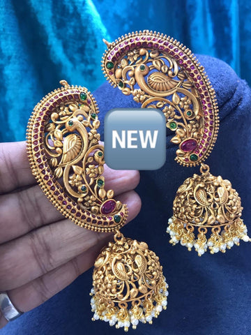 Peacock ear cuff Jhumkas