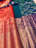 Bird design dual tone silk Saree