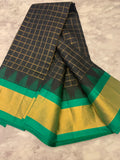 Black & Green TEMPLE weave silk saree