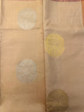 Beige and dark pink festive silk Saree
