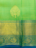 Sea green peacock blue dual tone silk Saree