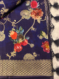 Chiniya silk Saree in bright floral woven pattern