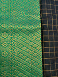 Black & Green TEMPLE weave silk saree