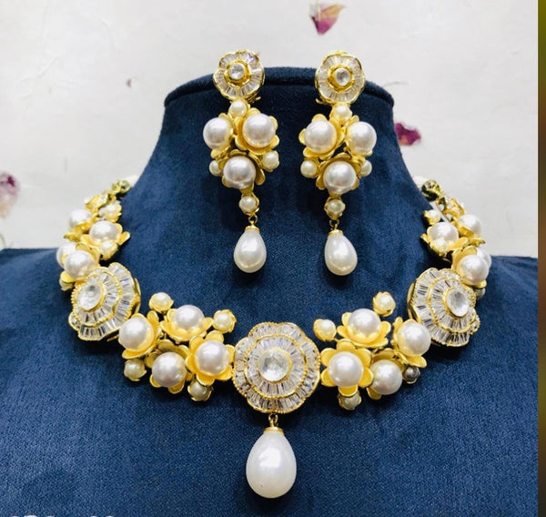 Pearl & American Diamond SET