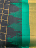 Black & Green TEMPLE weave silk saree