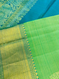 Sea green peacock blue dual tone silk Saree