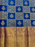 Bright dark blue & Purple silk Saree