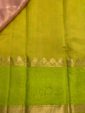 Candy pink, lemon, parrot green KORA Saree