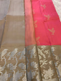 Bird motifs watermelon colour Saree