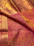 Gold and magenta dual tone silk Saree