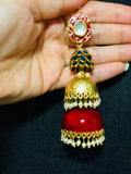COLOUR POP Jhumkas- Red & Green  combo
