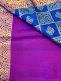 Bright dark blue & Purple silk Saree