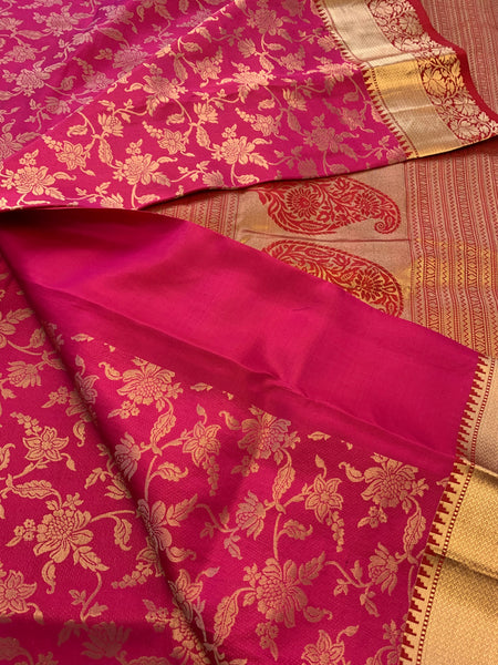 Magenta & gold Banarasi wedding  Saree