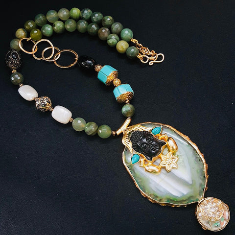BUDDHA Necklace (Green)