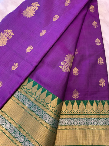 Purple & Green SILK Saree