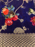 Chiniya silk Saree in bright floral woven pattern