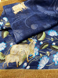 Digital print linen cotton Saree with cow & calf design