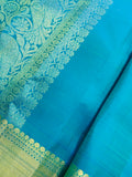 Sea green peacock blue dual tone silk Saree
