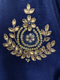 Navy blue chiffon Saree