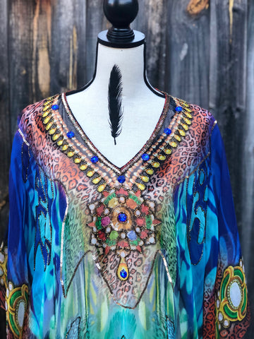 DEEP SEA, Short Kaftan, Free shipping in Australia