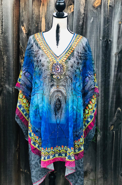 🆕New Arrival!! SAPPHIRE BLUE, Short Kaftan ✈️FREE Shipping in Australia!