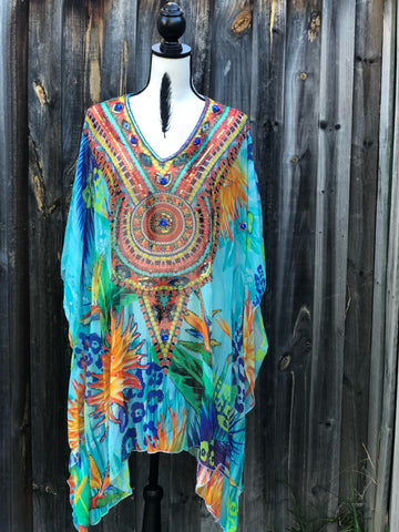 TROPICAL DELIGHT, Short Kaftan ✈️FREE shipping in Australia!