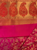 Magenta & gold Banarasi wedding  Saree