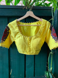 Yellow Linen Saree Jamdani weave