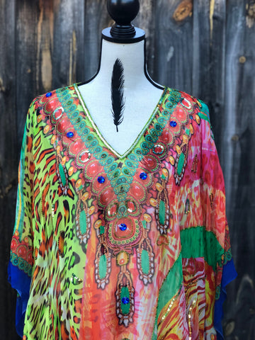 NEON TINTS, Short Kaftan ✈️ FREE Shipping in Australia!